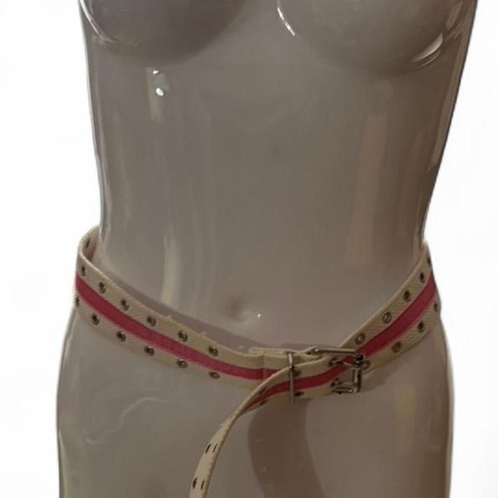 Hollister-co Women's White and Pink Belt